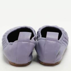 Celine Purple Leather Scrunch Ballet Flats Size 37.5