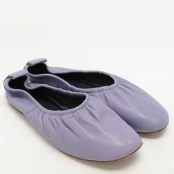 Celine Purple Leather Scrunch Ballet Flats Size 37.5