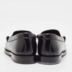 Celine Black Leather Luco Triomphe Chain Loafers Size 36