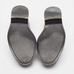 Celine Black Leather Luco Triomphe Chain Loafers Size 36