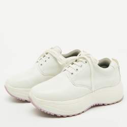 Celine White Leather Low Top Chunky Sneakers Size 38