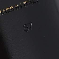 Pre Owned Celine Green Leather Pointed Toe Ankle Strap Pumps Size 37