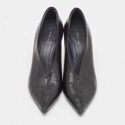 Pre Owned Celine Black Leather V Cut Pointed Toe Pumps Size 39