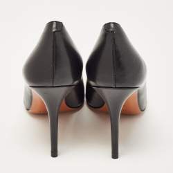 Celine Black Leather V Neck Pumps Size 37.5