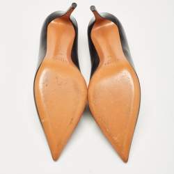 Celine Black Leather V Neck Pumps Size 37.5