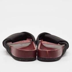 Celine Black Neoprene Crossover Flat Slides Size 37