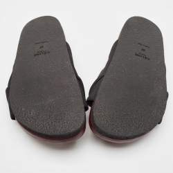 Celine Black Neoprene Crossover Flat Slides Size 37