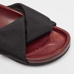 Celine Black Neoprene Crossover Flat Slides Size 37
