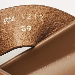 Pre Owned Celine Brown Leather Studded Tippi Slide Sandals Size 39