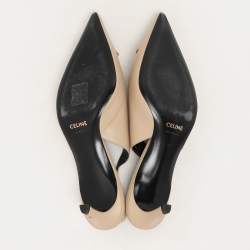 Pre Owned Celine Beige Leather Alma Triomphe Pumps Size 38
