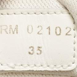 Pre Owned Celine White Leather Lace Up Sneakers Size 35