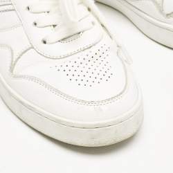 Pre Owned Celine White Leather Lace Up Sneakers Size 35