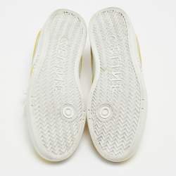 Celine White/Yellow Leather Low Top Sneakers Size 39
