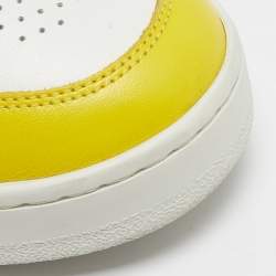 Celine White/Yellow Leather Low Top Sneakers Size 39