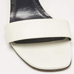 Celine White Leather Ankle Strap Sandals Size 36.5