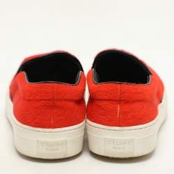 Celine Orange Calf Hair Slip On Sneakers Size 36