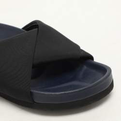 Celine Black Nylon Criss Cross Slide Sandals Size 35