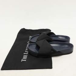 Celine Black Nylon Criss Cross Slide Sandals Size 35
