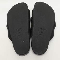 Celine Black Nylon Criss Cross Slide Sandals Size 35