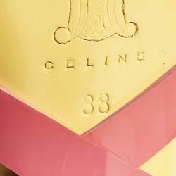 Celine Multicolor Patent And Leather Strappy Slingback Sandals Size 38