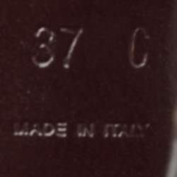 Pre Owned Celine Dark Brown Croc Embossed Leather D'orsay Pointed Toe Pumps Size 37