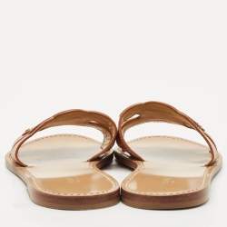 مملوكة مسبقًا Celine Brown Leather Marina Flat Slides Size 38.5