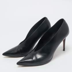 Celine Black Leather V Neck Pumps Size 38