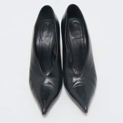 Celine Black Leather V Neck Pumps Size 38