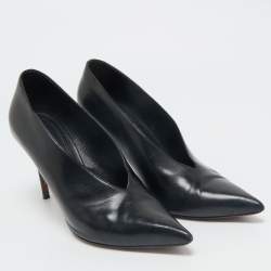 Celine Black Leather V Neck Pumps Size 38