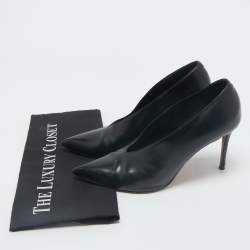 Celine Black Leather V Neck Pumps Size 38