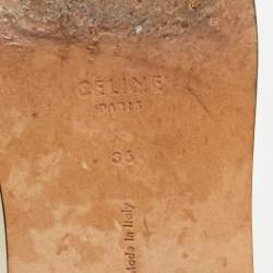 Pre Owned Celine White Leather Square Toe Ankle Boots Size 36