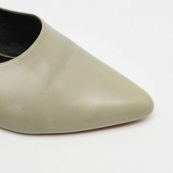 Pre Owned Celine Light Grey Leather Pointed Toe Mules Size 40