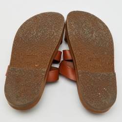 Celine Brown Leather Tippi Slide Sandals Size 39