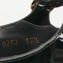 Pre Owned Celine Black Patent Leather Bulky Triomphe Loafers Size 37.5