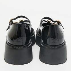 Pre Owned Celine Black Patent Leather Bulky Triomphe Loafers Size 37.5