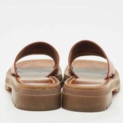 Celine Tan Leather Slide Sandals Size 39