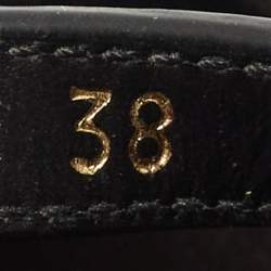 Pre Owned Celine Black Leather Clea Triomphe Strappy Sandals Size 38