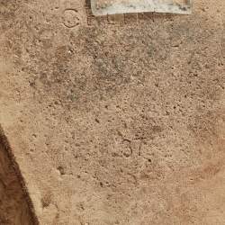 Pre Owned Celine Navy Blue Suede Wedge Ankle Wrap Espadrille Sandals Size 37