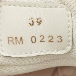 Pre Owned Celine White/Silver Leather Trainer Low Top Sneakers Size 39