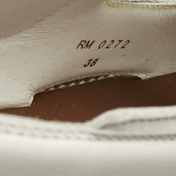 Pre Owned Celine White Leather Leo One Strap Flat Sandals Size 38