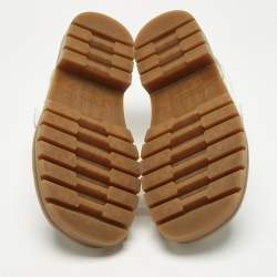 Pre Owned Celine White Leather Leo One Strap Flat Sandals Size 38