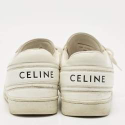 Pre Owned Celine White Leather Trainer Low Top Sneakers  Size 37