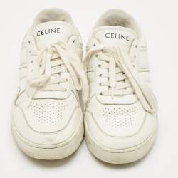 Pre Owned Celine White Leather Trainer Low Top Sneakers  Size 37