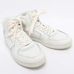 Pre Owned Celine White Leather CT-01 Z High Top Sneakers Size 38