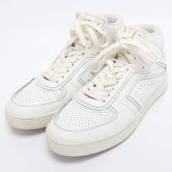 Pre Owned Celine White Leather CT-01 Z High Top Sneakers Size 38