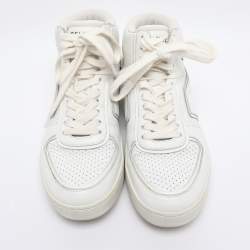 Pre Owned Celine White Leather CT-01 Z High Top Sneakers Size 38