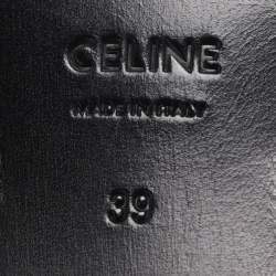 Pre Owned Celine Silver Leather Lace Up Derby Size 39