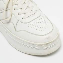 Pre Owned Celine White Leather Platform Lace Up Sneakers Size 39