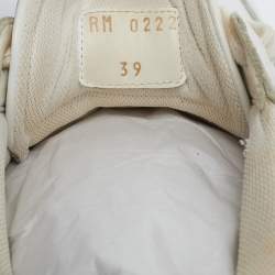 Pre Owned Celine White Leather Platform Lace Up Sneakers Size 39