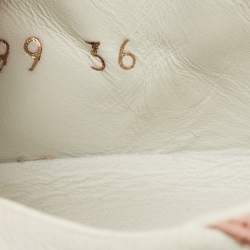 Pre Owned Celine White/Pink Leather Triomphe Low Top Sneakers Size 36